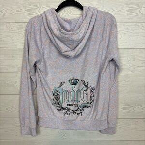 Juicy Couture Y2K Purple Terry Cloth Hoodie Zippered Jacket Size Medium